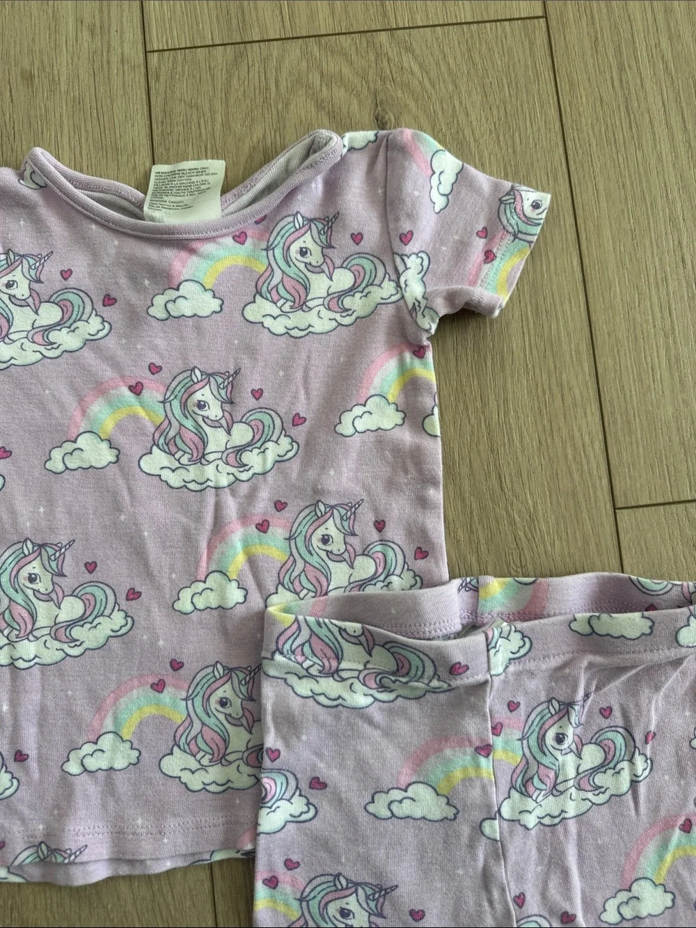 H&M Pink Unicorn & Rainbow Kids Pajama Set